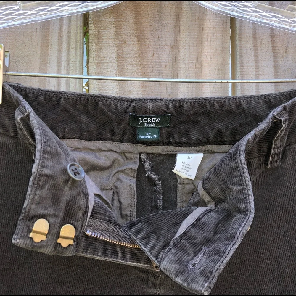 J. Crew Favorite Fit Stretch Cord Trousers Dark Brown Petite 2